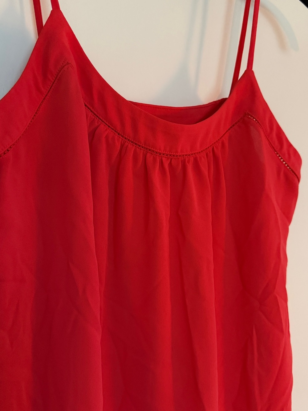 LOFT Bright Coral Spaghetti Strap Women's Tank Top XS - Picture 2 of 3